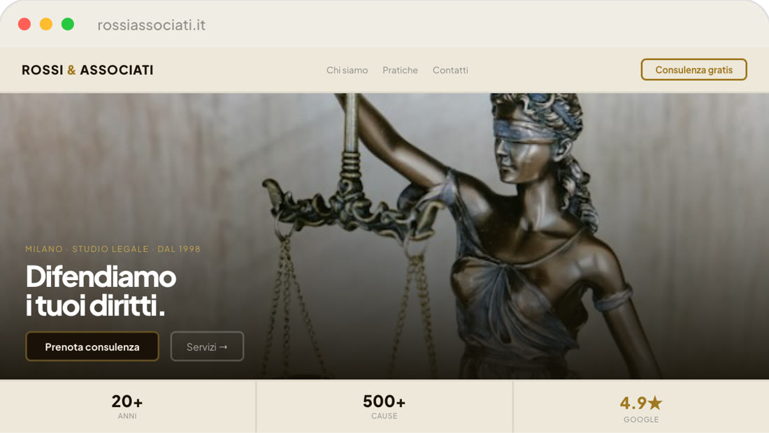 Esempio di sito: studio legale